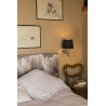 Applique moderne en métal chromé et tissu noir avec liseuse LED Chloé
