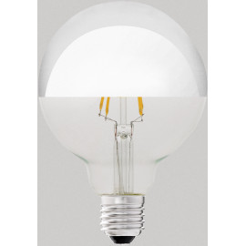 Ampoule décorative argent LED E27 4W Ø9,5 cm 400Lm