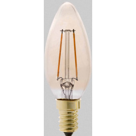 Ampoule chandelle ambre LED E14 2W Ø3,6 cm 200 Lm