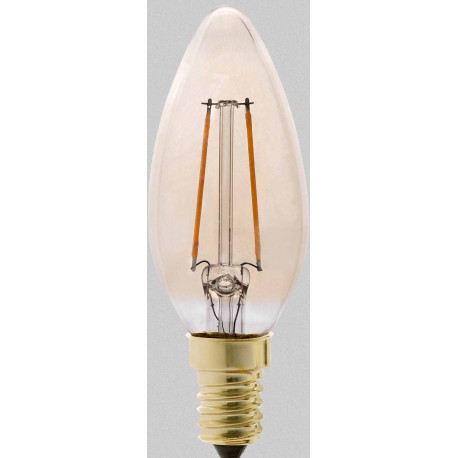 Ampoule chandelle ambre LED E14 2W Ø3,6 cm 200 Lm