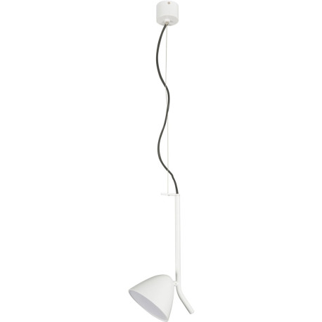 Suspension design en aluminium blanc 1 spot LED Charlotte