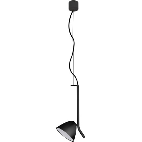 Suspension design en aluminium noir 1 spot LED Charlotte