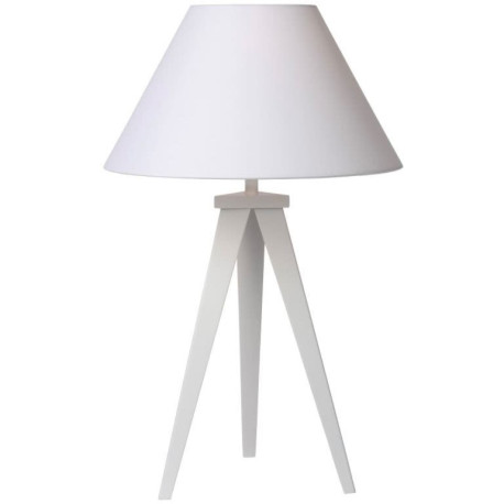 Lampe de table design métal et tissu blanc Mokuzai