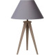 Lampe de table design métal et tissu taupe Mokuzai