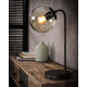 Lampe de table vintage sphère en métal noir et verre Noemie