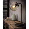Lampe de table vintage sphère en métal noir et verre Noemie