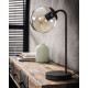 Lampe de table vintage sphère en métal noir et verre Noemie