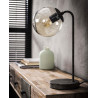 Lampe de table vintage sphère en métal noir et verre Noemie