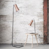 Lampadaire vintage en métal couleur cuivre Agathe