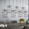 Suspension industrielle en métal noir 7 x Ø20 cm Aurèle