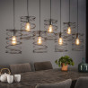 Suspension industrielle en métal noir 7 x Ø20 cm Aurèle