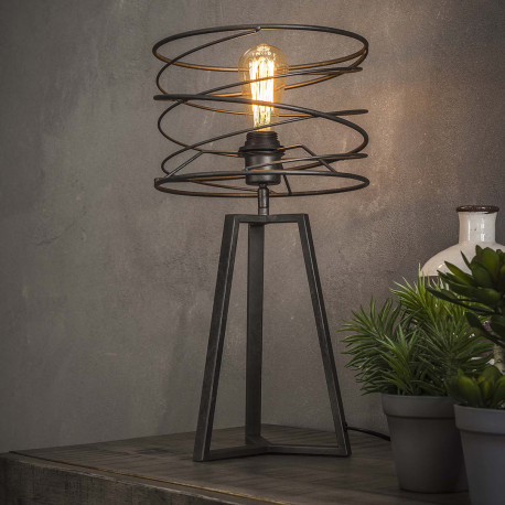 Lampe à poser industrielle en métal noir Ø27 cm Aurèle