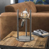 Lampe à poser vintage en métal argenté Ø12,5 cm Calvin II