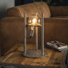 Lampe à poser vintage en métal argenté Ø12,5 cm Calvin II