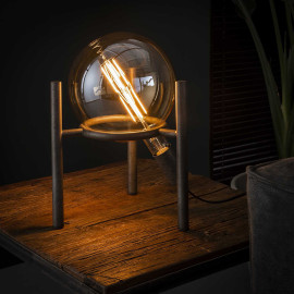 Lampe de table vintage en métal argenté Ø20 cm Russel