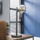 Lampe de table vintage en métal argenté Ø12,5 cm Calvin I