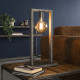 Lampe de table industrielle en métal argenté Adèle