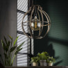 Suspension vintage en métal argenté globe Ø50 cm Erika