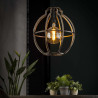 Suspension vintage en métal argenté globe Ø50 cm Erika