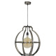 Suspension vintage en métal argenté globe Ø50 cm Erika