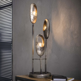 Lampe de table industrielle en métal argenté Ernest