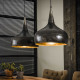 Suspension industrielle en métal argenté 2xØ40 cm Kévin