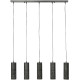 Suspension industrielle en métal noir 5xØ10 cm Célia