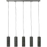 Suspension industrielle en métal noir 5xØ10 cm Célia