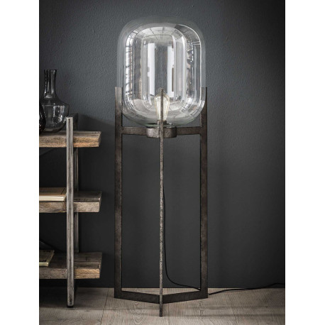 Lampadaire en métal et verre Eloïse