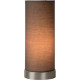 Lampe de table contemporaine en métal et tissu taupe Joss