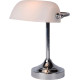Lampe à poser vintage en métal et en verre blanc Luxory