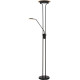 Lampadaire rustique en métal Led intégré noir Elis