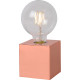 Lampe de table design Led intégré socle cubique métal saumon Svelta