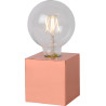 Lampe de table design Led intégré socle cubique métal saumon Svelta