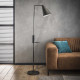 Lampadaire industriel en métal noir avec port USB Antoine
