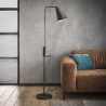 Lampadaire industriel en métal noir avec port USB Antoine