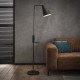 Lampadaire industriel en métal noir avec port USB Antoine