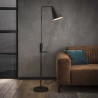 Lampadaire industriel en métal noir avec port USB Antoine