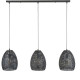 Suspension industrielle ovale en métal noir rouillé 3 x Ø 26 cm Rico