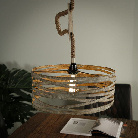 Suspension vintage en métal 1 lampe Ø 40 cm David